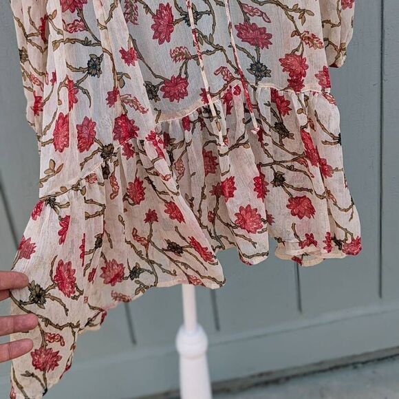 NWT Free People Keeping Up With Kara Long Sleeved Tunic Ivory Combo. XS - Picture 6 of 8